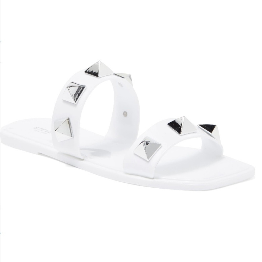 Steven New York by Steve Madden Aleena Stud Sandal White Size 7 NIB